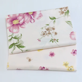 

Korean printing cotton twill fabric bed linen floral flower garden four sets of cotton fabric curtains