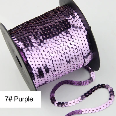 26 цветов, 20 ярдов/рулон, 6 мм, ПВХ, с блестками, линия, с блестками, для шитья, на планках, для рукоделия, аксессуары для одежды - Цвет: 7 Purple
