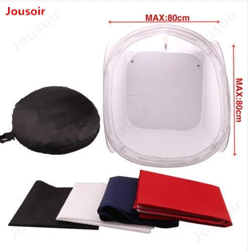 Photo Studio Shooting Tent Light Diffusion Soft Box Kit with 4 Colors Backdrops(Red Dark Blue Black White) for Photography CD15