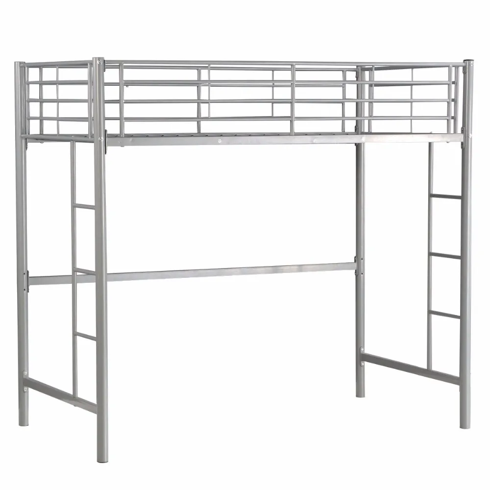 Giantx Twin Loft Bed Metal Bunk Ladder Beds Boys Girls Teens Kids Bedroom Dorm Bedroom Furniture HW56062