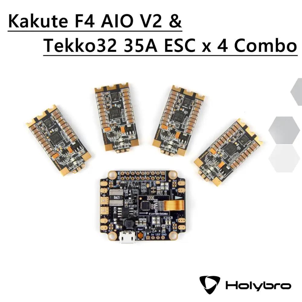 Holybro Kakute F4 Контроллер полета и Atlatl HV V2 5 8G видео передатчик Tekko32 4 в 1 35A ESC комбо для