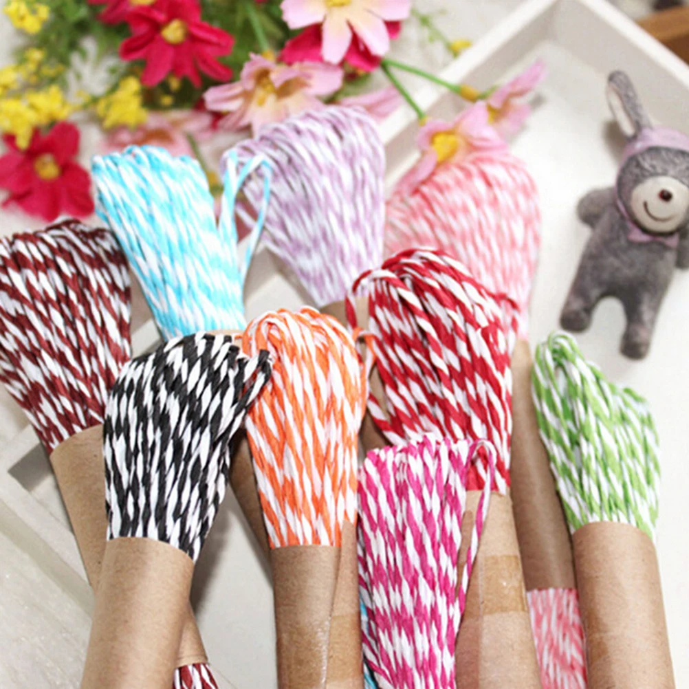 10M DIY Twine Rope String Cord Twisted Paper Raffia Craft Favor Gift Wrapping Thread Scrapbooks Invitation Decoration 11 Colors