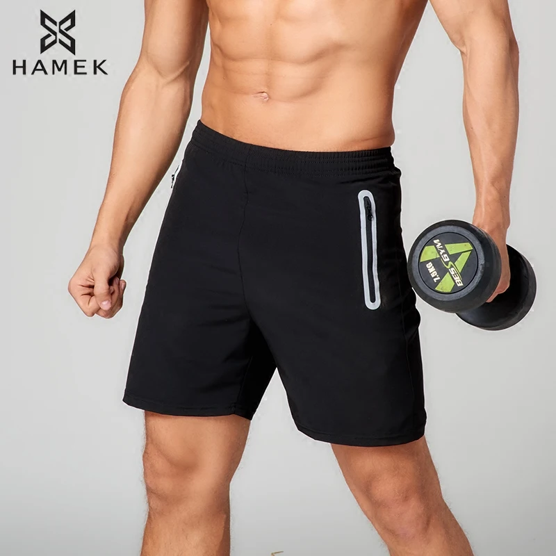 Sport shorts men with inner lining running breathable quick dry gym