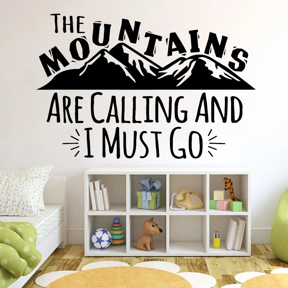 

Diy Mountains Quote Vinyl Decals Wall Stickers Kids Room Nature Decor Wall Stickers Waterproof Wallpaper