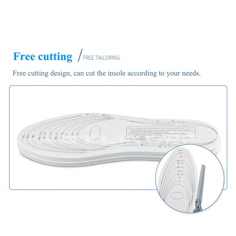 KOTLIKOFF 1 Pair Memory Foam Insoles Running Cushion Insoles For Feet Orthotic Arch Foot Care Comfort Pain Relief All Size