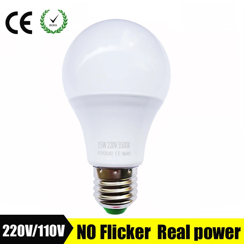 

LED Lamp E27 220V LED Bulb SMD2835 led Light bulb B22 Real power 3W 5W 7W 9W 12W 15W Cold Warm White Lampada Led Bombillas