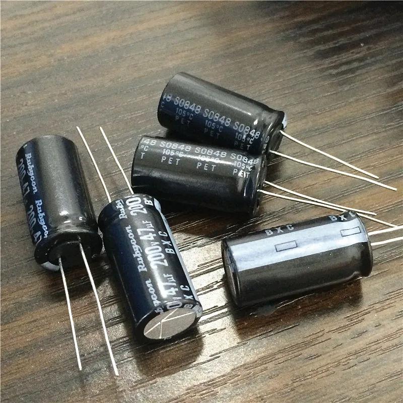 5 шт., 47(Европа) мкФ 200V RUBYCON БСК 12,5x25mm высокий ток пульсации долгий срок службы 200V47uF Алюминий электролитических конденсаторах