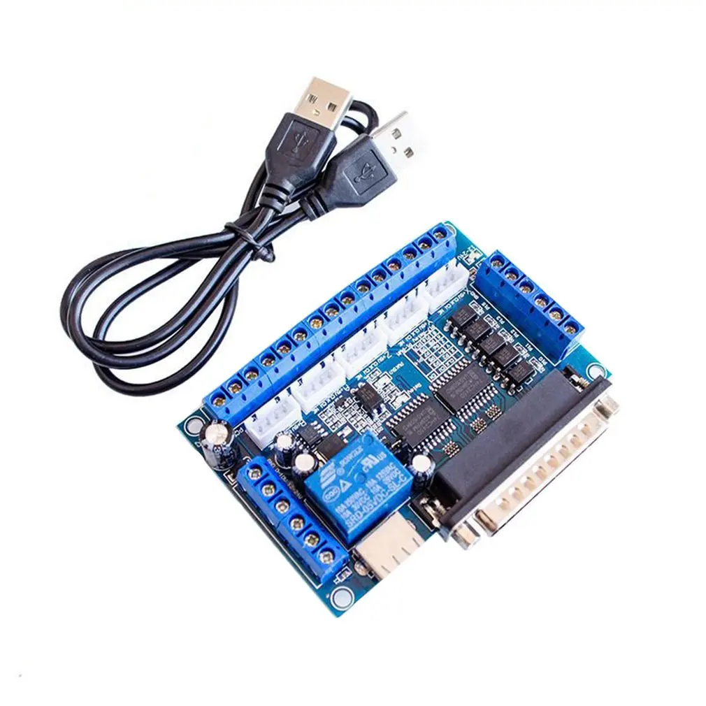 

Mach3 Driver Board Converter Upgraded 5 Axis CNC Interface Adapter Breakout Board + USB Cable For Stepper Motor Milling