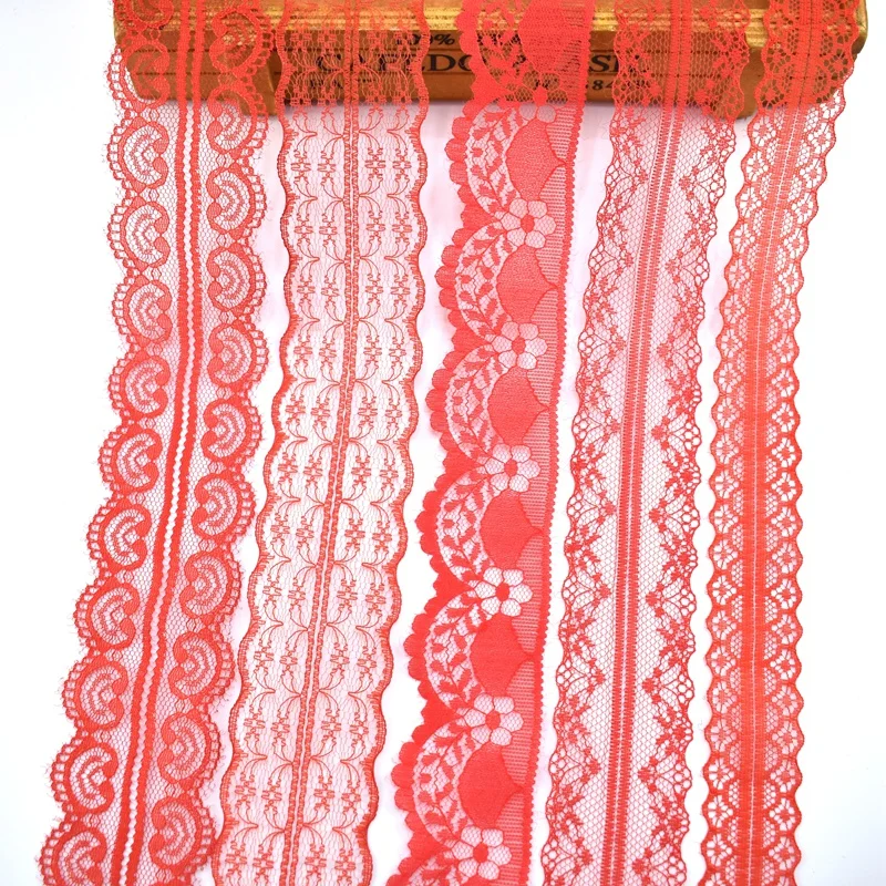 10yards Lot Red Lace Ribbon Sewing Accessories Tape Diy Clothing