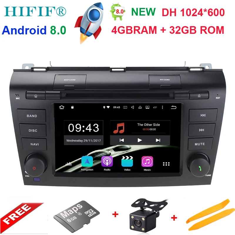

4G RAM WIFI 1024*600 Octa Core Android 8.0 Fit For MAZDA3 2004 2005 2006 2007 2008 2009 Car DVD Player Navigation GPS Radio RDS