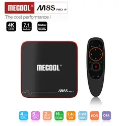 MECOOL M8S PRO W Smart ТВ коробка Android 7,1 Amlogic S905W 4 ядра 2 GB 16 GB 1 GB 8 GB голосовой Управление 2,4G Wi-Fi 4 K Комплект Топ ТВ коробка