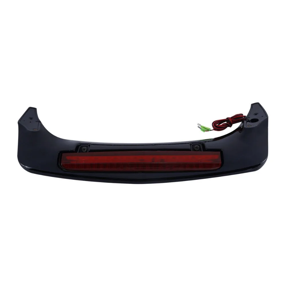 Motorcycle Rear Trunk Spoiler LED Brake Light For