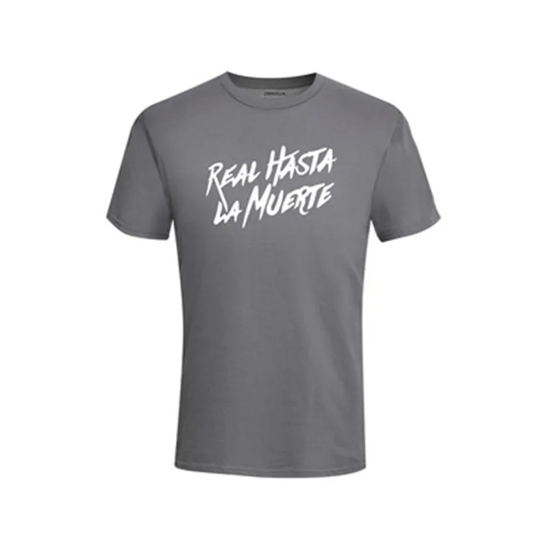 Рубашка по мотивам фильма вырез лодочкой для мужчин Графический короткий рукав настоящая Hasta La Muerte футболки - Цвет: Dark gray
