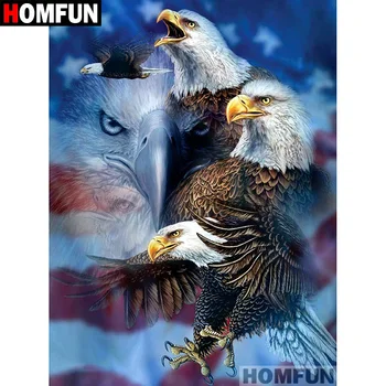 

HOMFUN Art 5D Diy Diamond Painting "American eagle" Diamond Pictures Cross Stitch 3D Rhinestone Embroidery Decor A07165