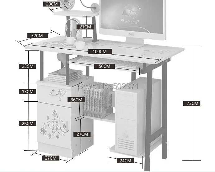 Free Shipping Computer Table Office Furniture Desk Length 100cm