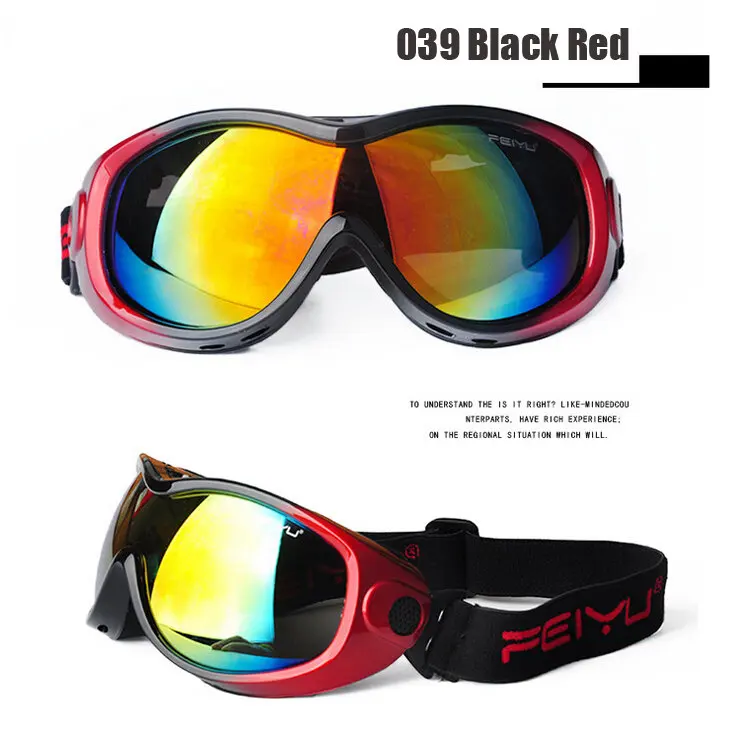 Мужские и женские очки для катания на лыжах, UV400, противотуманные очки для сноуборда, лыжные очки, для спорта на открытом воздухе, пеших прогулок, велоспорта, Gafas Oculos Ciclismo - Цвет: 39 Black Red