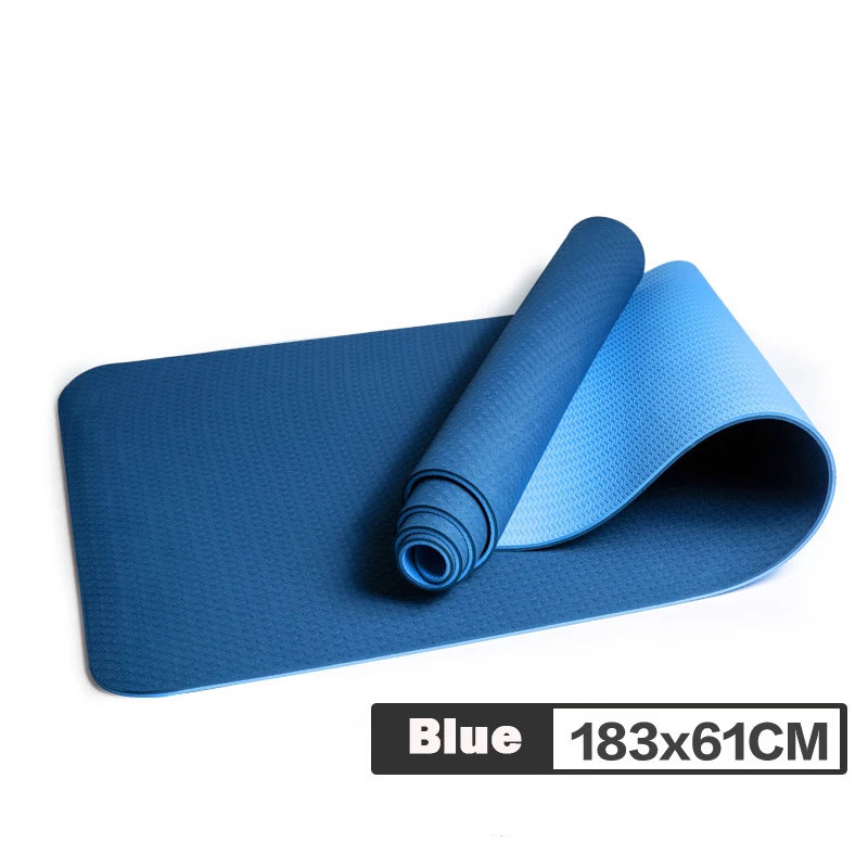 Нескользящий толстый коврик для йоги 6 мм безвкусный Коврик для упражнений пилатеса 7 цветов матовый спортивный коврик с ремешком для йоги