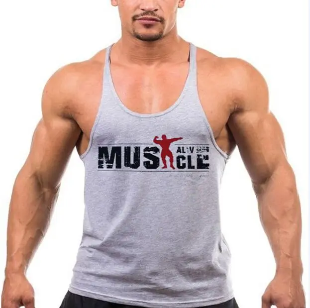 2016 New Vivid gymshark Tank Tops Men Slim Bodybuilding Muscle Vest Clothing Golds Fitness