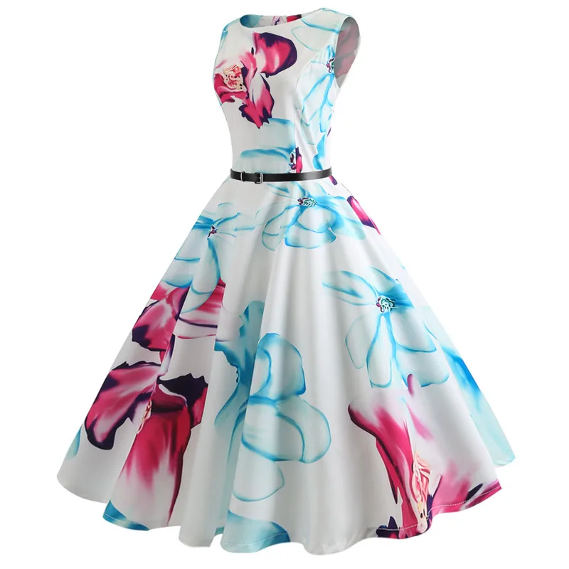 Розовое винтажное платье с принтом ананаса, женское летнее платье в стиле ретро, 50s 60 S, рокабилли, без рукавов, а-силуэт, миди, Платья для вечеринок размера плюс