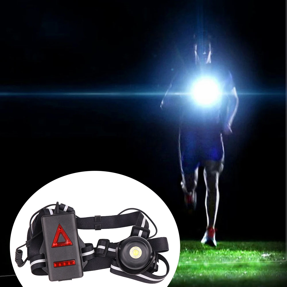 Sport Running Light L2 LED Night Running Flashlight Waterproof Red White Warning Light Chest Lamp USB Rechargeable Safety Light