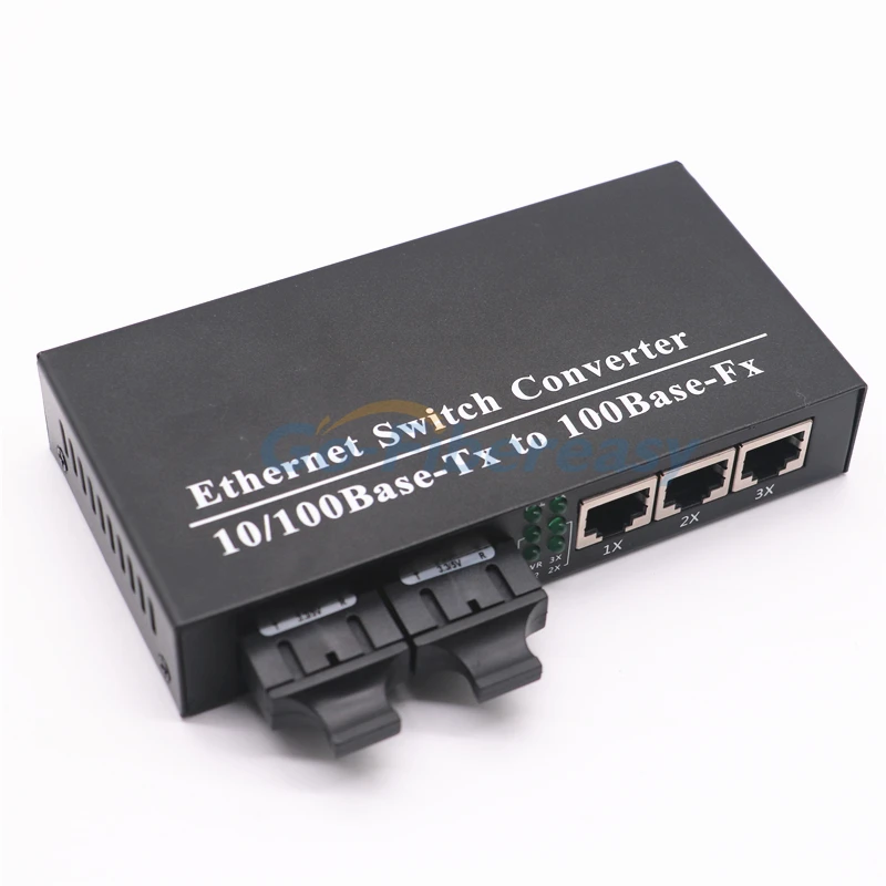 FTTH 1 шт одного волокна Media Converter 10/100 Мбит/с SMF дуплекс волокно 2FX SC 3TX UTP RJ45 Wavelenth 1310nm 20 км