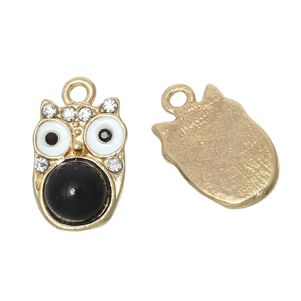 DoreenBeads цинковый металлический сплав + стразы Акриловые шармы Для Подвески Сова