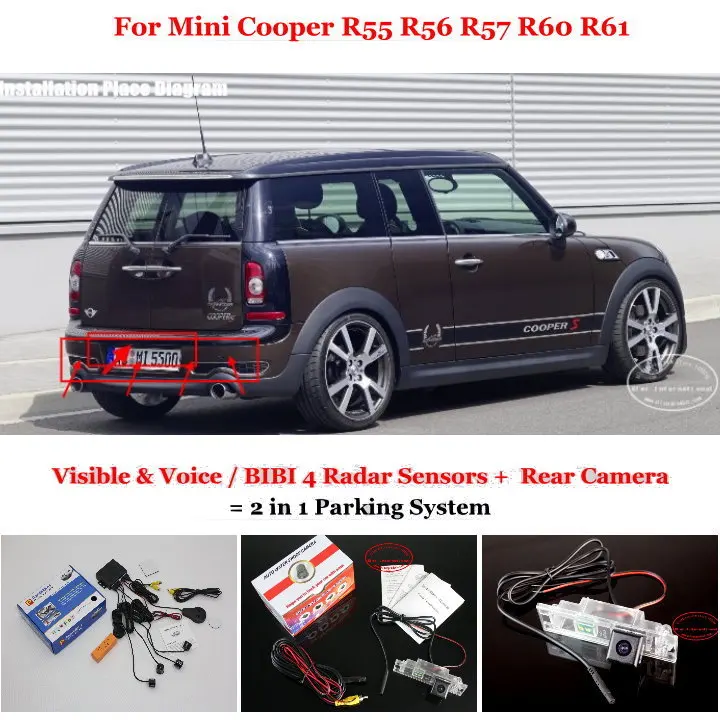 Liislee Car Parking Sensors + Rear View Back Up Camera = 2 in 1 Visual