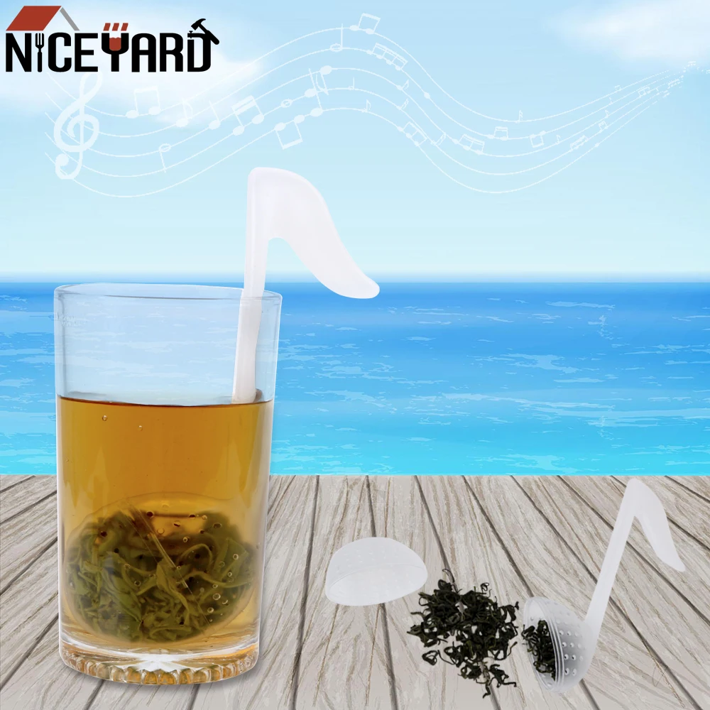 

Plastic Leaf Diffuser Cute Empty Tea Bags Tea Strainer Filter Music Note Shape Tea Infuser Creative Teaware Kitchen Supplies