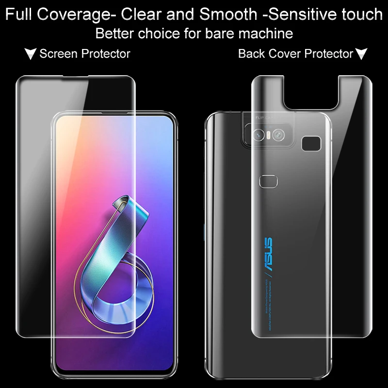 

IMAK Hydrogel III Film For Asus Zenfone6 ZS630KL Screen Protector 2PCS Full Coverage Soft Front Back Protective Film Not Glass