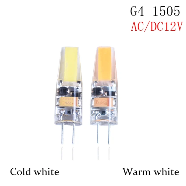 1 шт. G4 G9 E14 лампа AC/DC 12 V AC220V 9 Вт 6 Вт COB SMD светодиодные осветительные приборы заменить галогенные Прожектор люстра - Испускаемый цвет: G4 6W 1505 ACDC12V