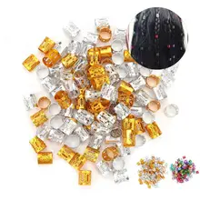 100 шт Регулируемые дреды Бисер для плетения волос кольца манжеты волос декоративный парик аксессуары инструмент для украшения волос