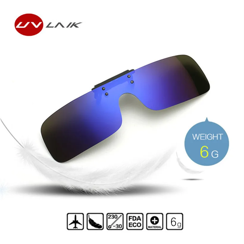 UVLAIK, мужские солнцезащитные очки с клипсами, для вождения, Поляризованные, флип-ап очки, для женщин, бескаркасные, очки ночного видения, зажим для очков