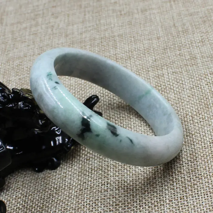 

01714 Certified Grade A Natural Lavender Green Jadeite Jade Bracelet Bangle 59mm 10.20 40