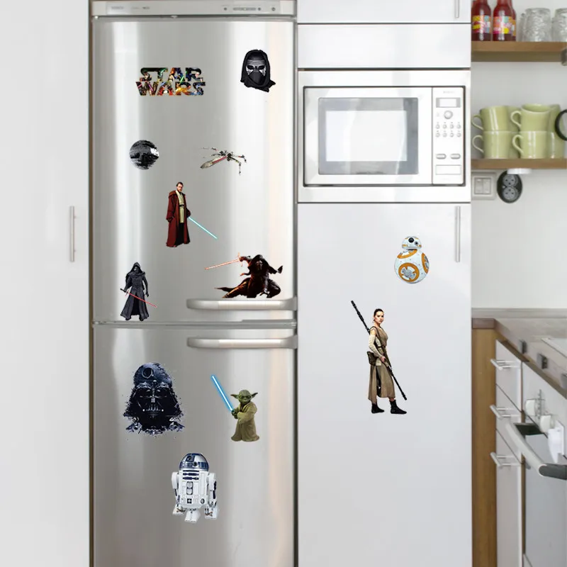 

Star Wars Wall Stickers Death Star Darth Vader Robot YODA figure Art Wall Decals for kids room computer refrigerator sticker