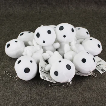 

10pcs/lot Princess Mononoke Keychains Kodama Tree Spirit Plush Toy Small Pendant Soft Stuffed Doll Pendants Keychains Kids Gift