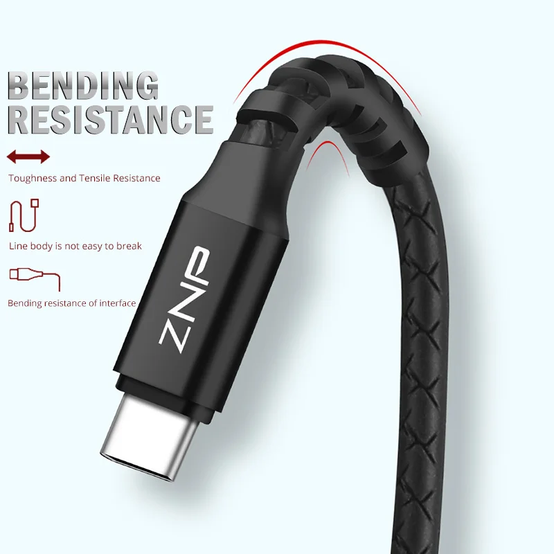 ZNP الهاتف المحمول كابل نوع C 5 V 2.4A سريع شحن نوع-C كابل لسامسونج S9 Xiaomi Redmi ملاحظة 6 5 برو USB مايكرو كابلات