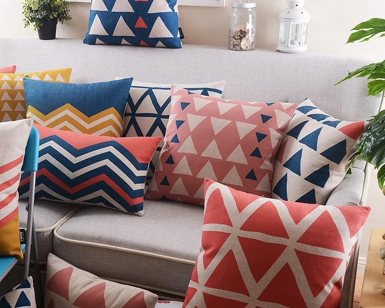 Нордическая абстрактная Геометрическая льняная Подушка для офиса автомобиля украшение дома диванные подушки