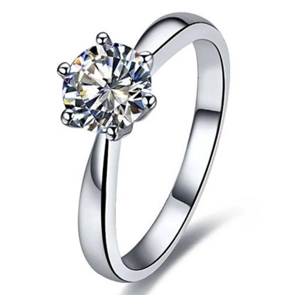 Positive Moissantie Korean Fashion Ring 1CT Synthetic Diamonds
