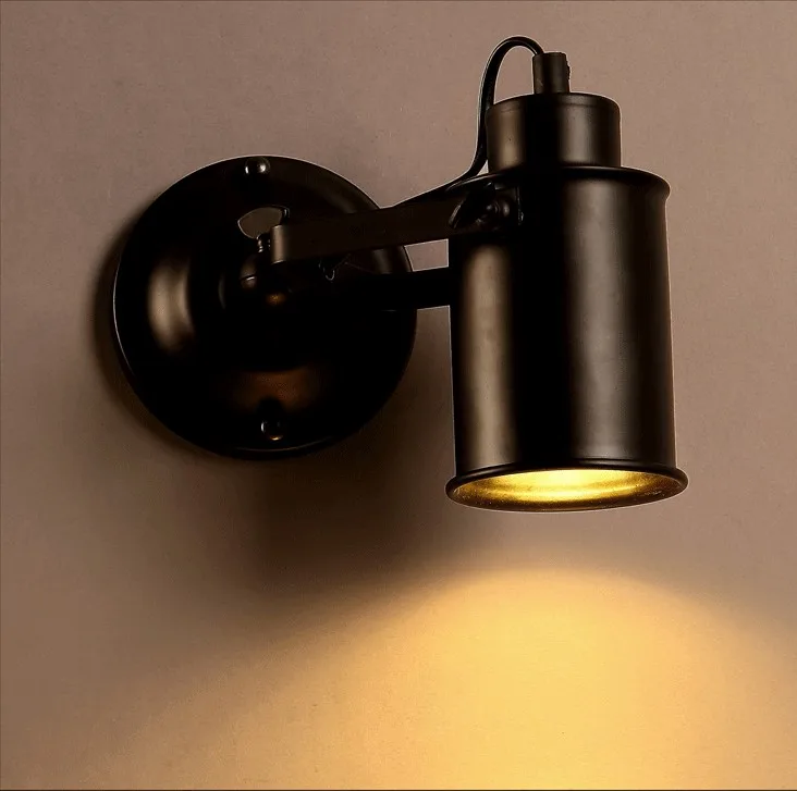 

LED bedside mirror lamp Black A1 American retro background wall lamp iron personality clothing store mural photo wall lamp