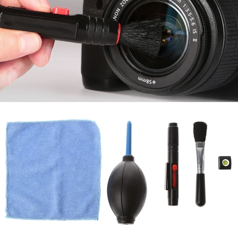 

OOTDTY 5 In 1 Camera Phone Computer Digital Products Screen Care Cleaning Partner Set with Lens Dust Blower Brush Cloth Lenspen