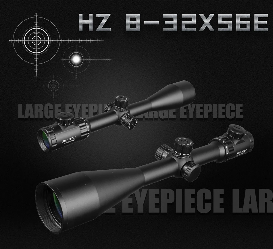 FIRE WOLF 8-32X56E Red Dot Green Sniper Scope компактные охотничьи прицелы с 20 мм/11 мм рельсовыми креплениями пневматическая винтовка с оптическим прицелом