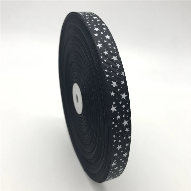 5Yards/lot 5/8" (15mm) Printed Star Grosgrain Ribbon Hair Bow Patry Wedding Christmas Decoration DIY Sewing