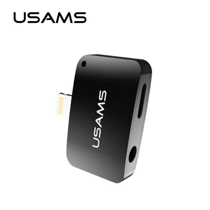 2 в 1 OTG адаптер для Lightning до 3 5 мм AUX штекер USAMS разъем наушников iPhone 7 и PLUS Aux