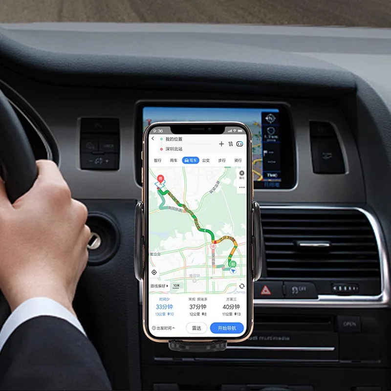 Qi Wireless Car Charger Automatic IR Phone Mount Holder for iPhone XR Samsung Galaxy S9 M8617