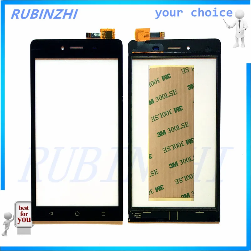 

RUBINZHI Mobile Phone Touch Screen Digitizer For Micromax Canvas Q354 Touchscreen Touch Panel Front Glass Sensor Parts+tape