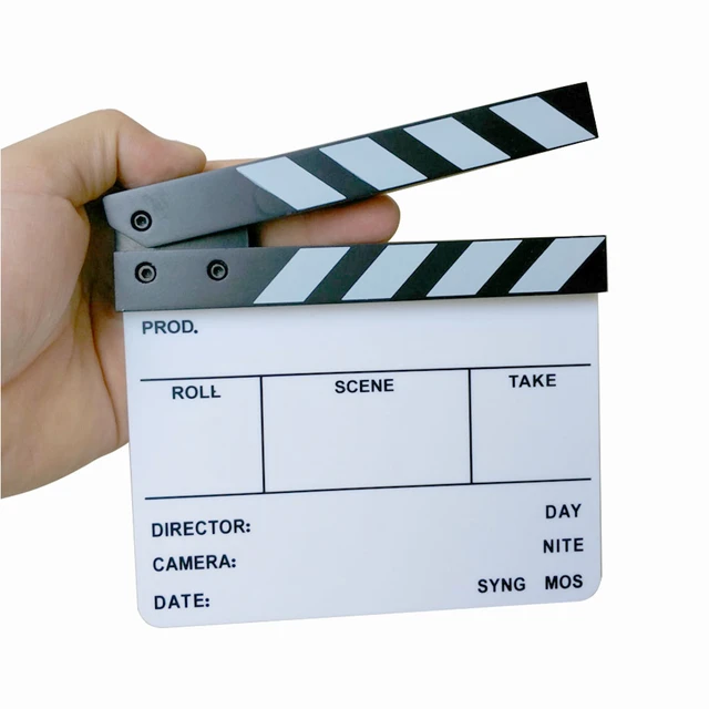 Cámara de estudio de fotografía y vídeo, Clapboard acrílico pequeño,  borrado en seco, película, película, Clapper, pizarra (6,3x5,5 /16x14cm) -  AliExpress