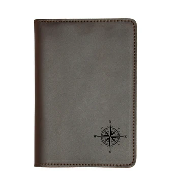 

NSWE Compass Travel Accessories New Passport Wallet Vintage Leather Travel Case men and women Custom Name Passport Cover