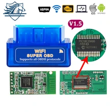 Super Mini Wifi ELM327 ElM 327 Wifi V1.5 OBD 2 II Car Diagnostic Tool OBD2 Scanner Interface Support Android & IOS System