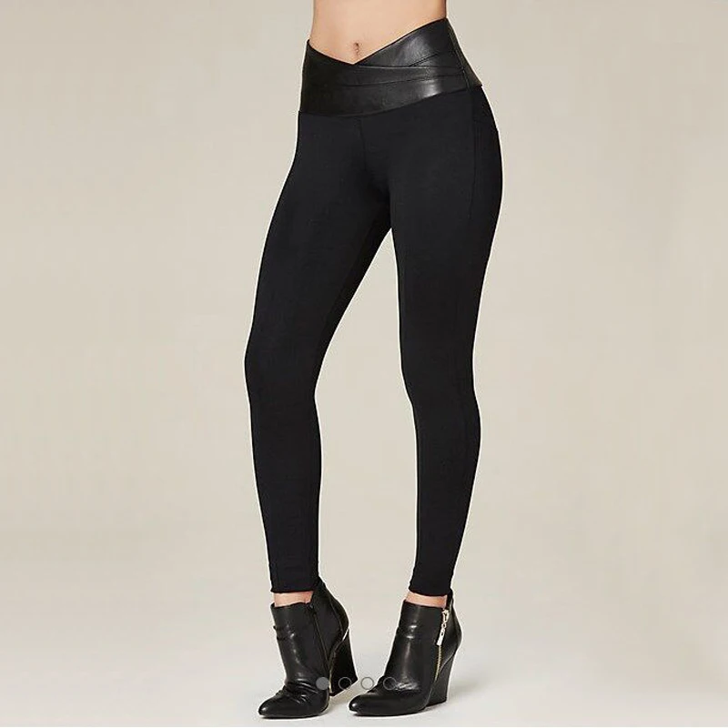 New Style Women Winter Pants 2018 Fashion PU Leather Slim