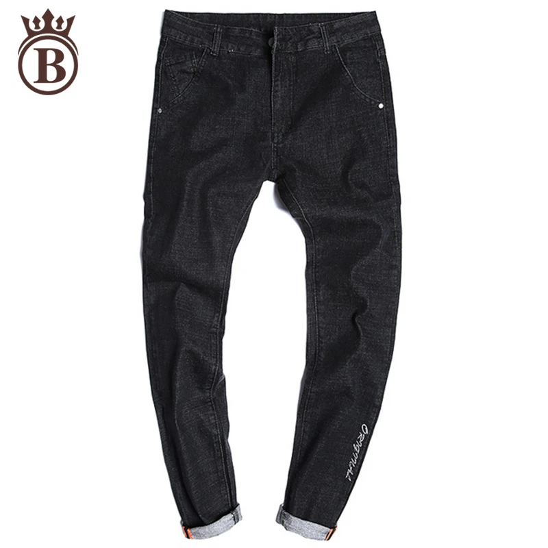 

2017 New Brand Men's Pants Denim Solid Pencil Pants Stylish Casual Boys Slim fit Pants Calf length Elastic Top Quality Hot sale